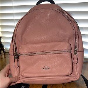 Coach Backpack in Pink Canvas Leather, F20550